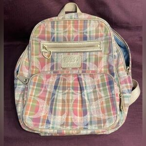 Coach Signature multicolor Poppy Madras Backpack